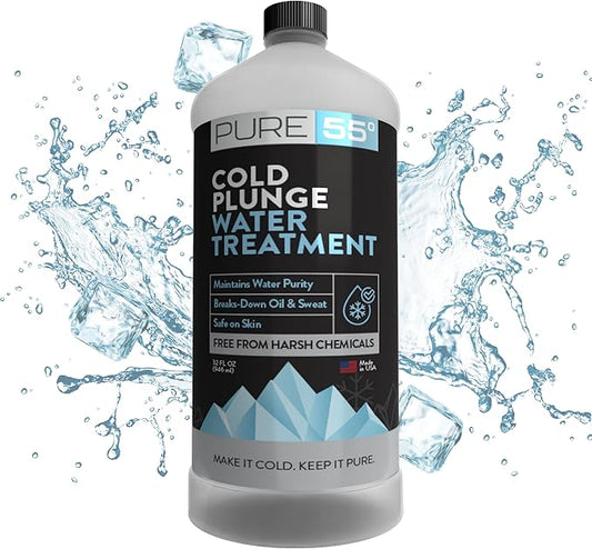 3in1 Cold Plunge Water Treatment, Weekly Natural Ice Plunge Stabilizer & Clarifier, Harsh Chemical Free, Fight Scum & Odors for Clear Waters - Pure55 Made in The USA (32 Fl Oz)