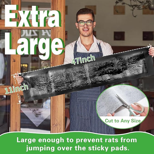 6 Pack 47 x 11 Mouse Glue Traps, Large Super Sticky Rat Glue Traps, Anti Slip and Pet Friendly, Peanut Scented Mice Sticky Board That Work for Home Indoor Outdoor Restaurant Kitchen Office