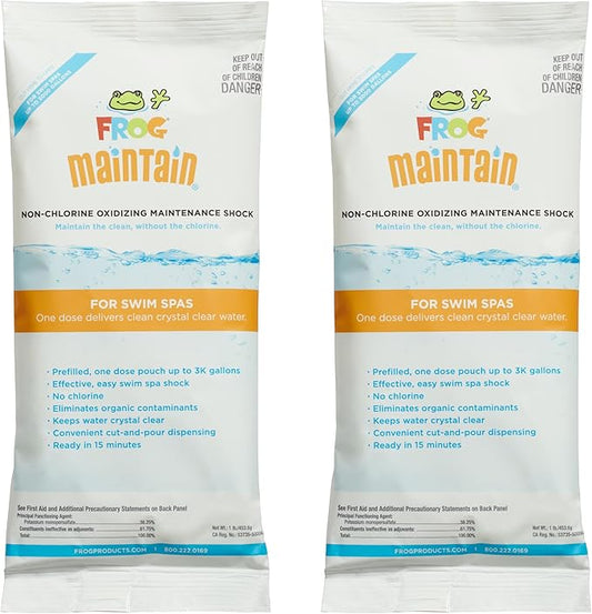 FROG Maintain for Swim Spas - Non-Chlorine Shock for use with Swim Spa FROG @Ease Floating System - Single Dose Packets for Easy Swim Spa Maintenance & Treatment - 2 Pack