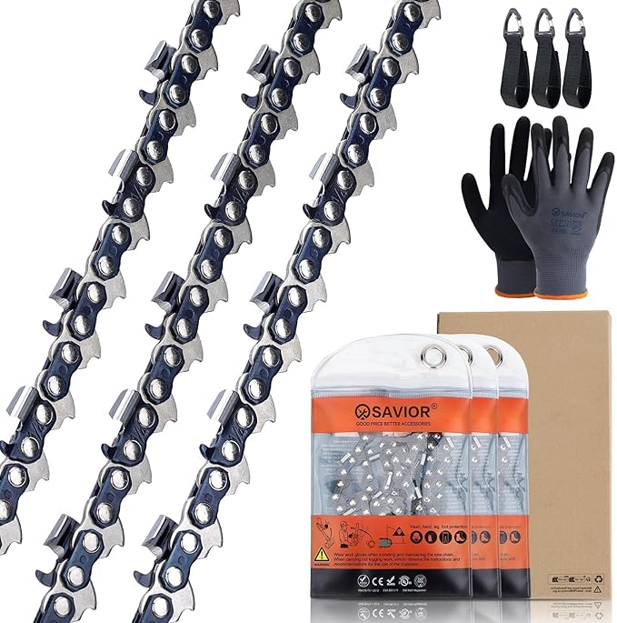 Savior 3Pack A42 6 Inch Chainsaw Chain for B&D Alligator Lopper LLP120, LLP120B Worx WG307 WG320 Jawsaw CRAFTSMAN CMZCSC6 6" Chainsaw Replacement Chain, Pitch: 1/4", Gauge: .050", Drive Link Count: 42