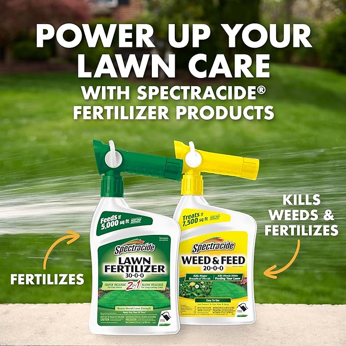 Spectracide Lawn Fertilizer 30-0-0, 3 Count, 2-in-1 Formula Boosts Overall Lawn Strength, Promotes Thick, Green Growth Without Burning