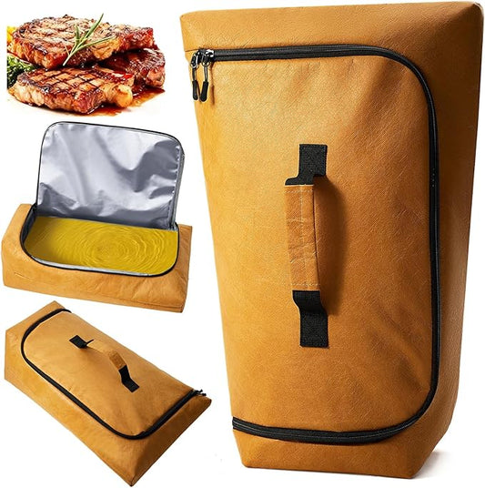 BBQ Blanket for Resting Meat, Leak-Proof & Reusable Insulated Meat Resting Bag, 270° Top Opening for Large Cuts, Meat Smoking Accessories Gifts for Men, Dad, Christmas Stocking Stuffers