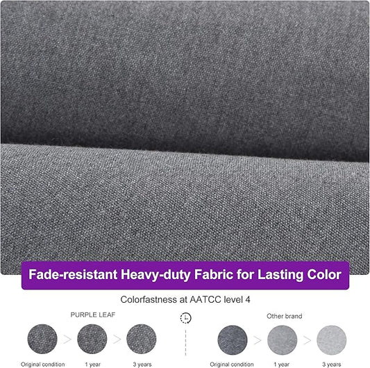 PURPLE LEAF 12 FT Cantilever Umbrella Outdoor Patio Umbrella, Large Offset Square Umbrella, Windproof Heavy Duty Hanging Outside for Patio, Mist Grey