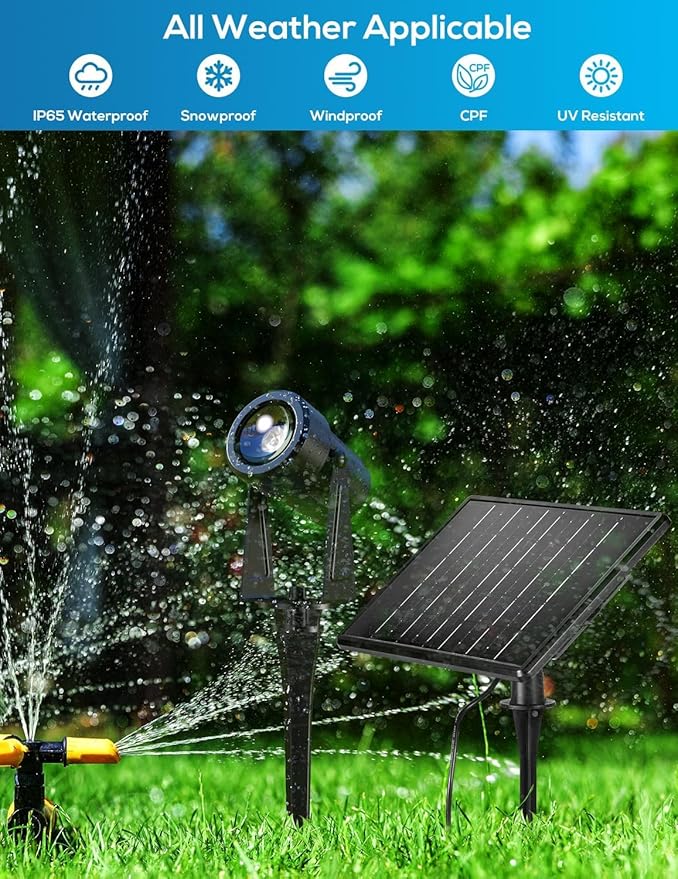 ZYAN Solar Color Changing Outdoor Spotlights with Remote, IP65 Waterproof RGB Landscape Lighting for Garden Yard Path 8 Pack (2x4Pack)