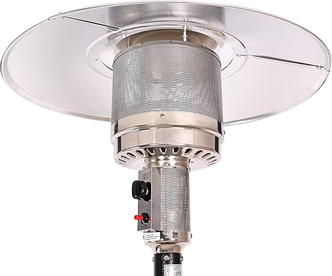 Elevon 48,000 BTU Outdoor Propane Patio Heater with Wheels, Commercial & Residential, Bronze
