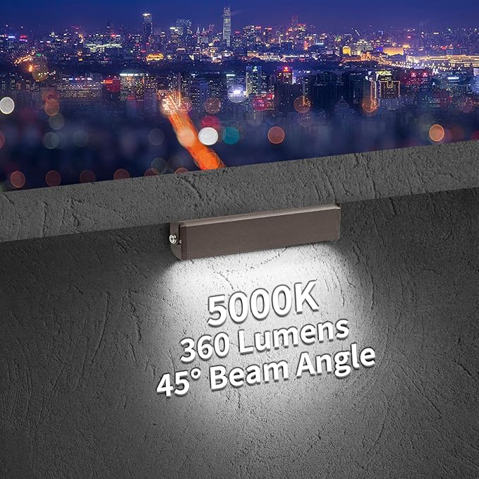 12-Packs 3W 7inch LED Hardscape Paver Lighting,12V AC/DC Low Voltage Retaining Wall Lights,Landscape Lighting,5000K Daylight White Outdoor Step Lights,50,000 Hours Lifespan