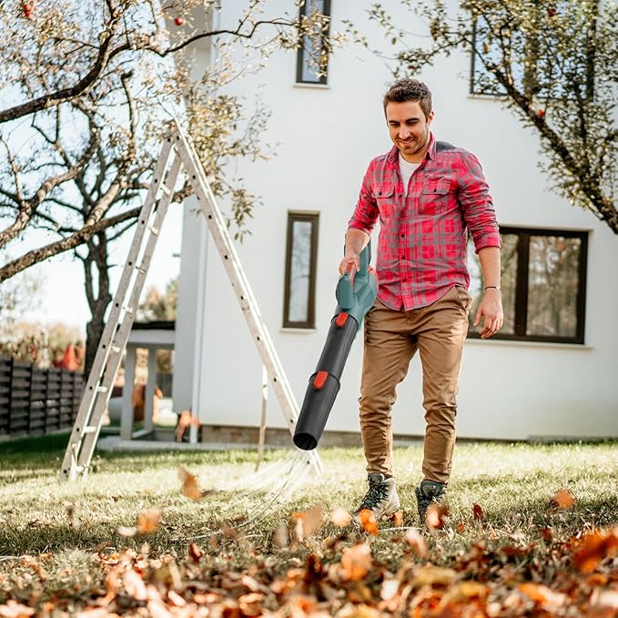 TOWIAC 580CFM Cordless Leaf Blower, 6-Speed Electric Lawn Blower with 2x4.0Ah Battery & Charger, Lightweight Patio Cleaner for Leaves, Snow, and Debris