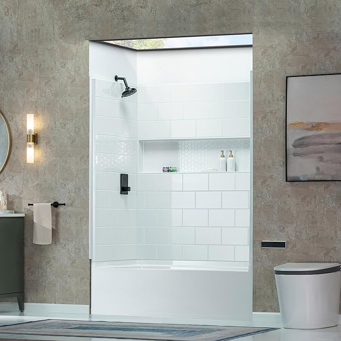 WOODBRIDGE 60” x 32” Alcove Soaking Bathtub in white with Left-Hand Drain Hole