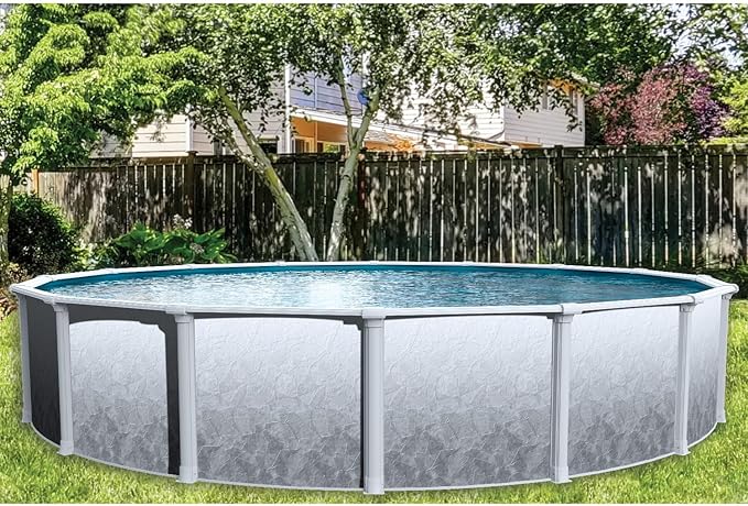 In The Swim 18' Round Above Ground Swimming Pool - Weekender Plus Package - Featuring: Sand Filter, Pump System and A-Frame Ladder
