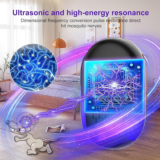 2025 Upgraded Ultrasonic Repellet 6 Packs, Indoor Ultrasonic and Repellent for Roach, Rodent, Mouse, Bugs, Ant, Mosquito, Mice, Spider, Electronic Plug in Pest Control (6 Pack)