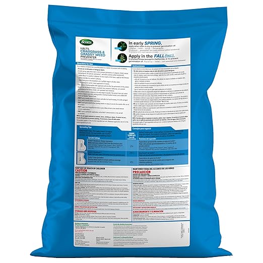 Scotts Halts Crabgrass and Grassy Weed Preventer, Crabgrass Preventer, Pre Emergent Weed Control for Lawns, Prevents Chickweed & More, Treats up to 5,000 sq. ft., 10.06 lb.