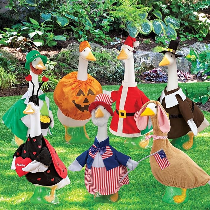 Fox Valley Traders Gaggleville All Seasons Goose Outfit Bundle - Includes 7 Seasonal Outfits, Fits Large 23" H Statue