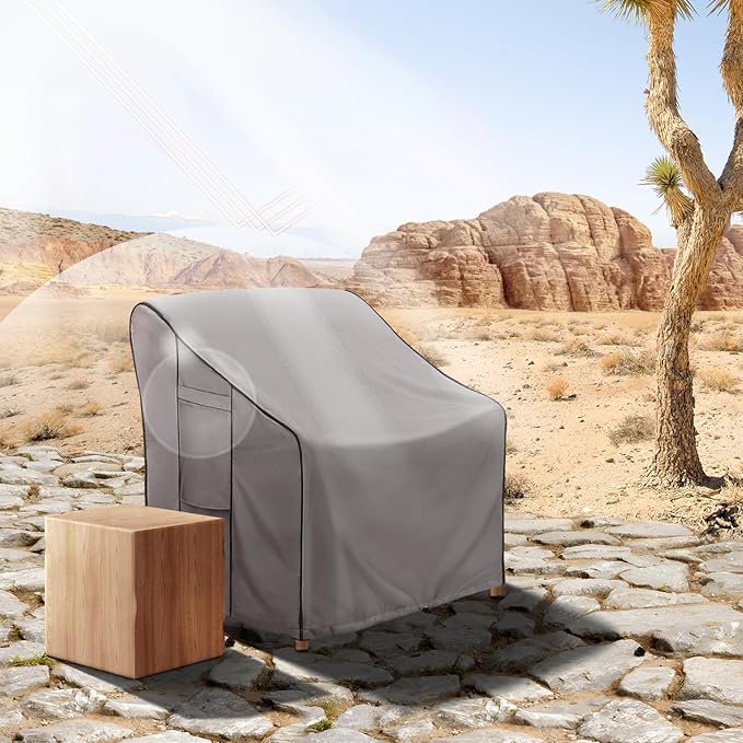 KylinLucky outdoor Furniture Covers Waterproof 33.5W x 31.5D x 36H inches 2 Pack, Lawn Patio Chair Cover Cloudy Grey