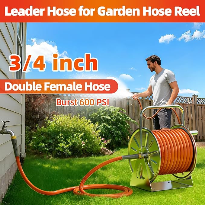 SPECILITE Garden Water Hose 5 ft x 3/4 in with Female to Female Connector, Small Leader Hose for Hose Reel, Heavy Duty, Flexible & Lightweight, Water Pipe, Outdoor Water Hose Extension Adapter