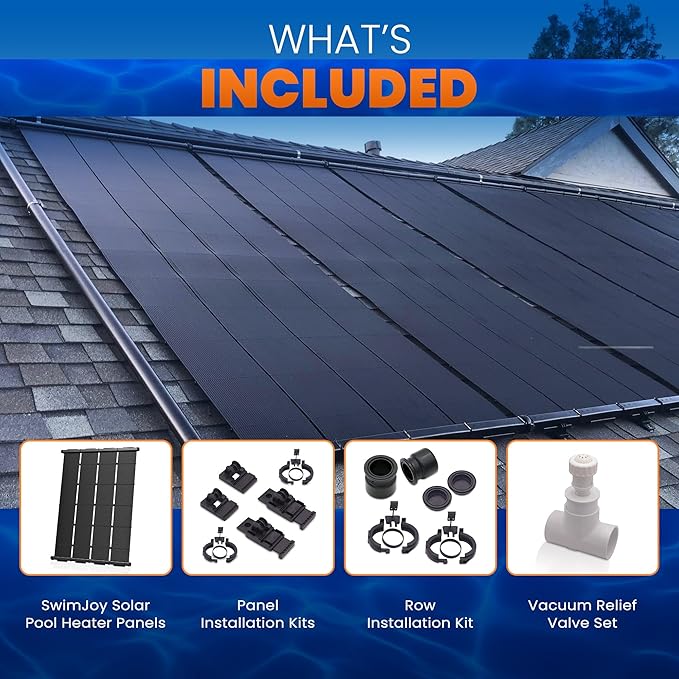 Industrial Grade Solar Pool Heater DIY Kit - Superior High-Wind Strapless Mounting System & Maximum Freeze Resistance (2-4'x6.5' / 52 Square Feet)
