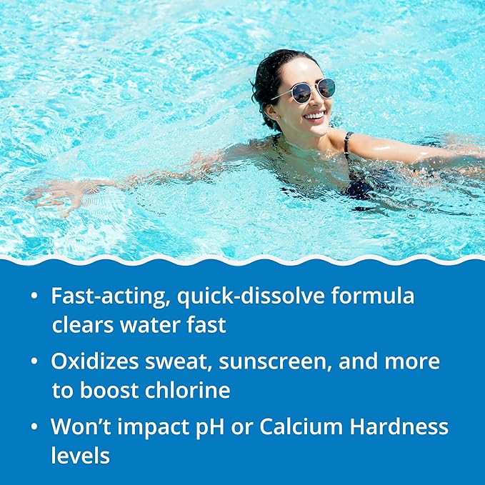 In The Swim Chlorine-Free Pool Shock - Quick Dissolving, Fast-Acting, Shock-Oxidizer for Swimming Pools, Spas, and Salt Chlorinated Pools Compatible - 40 Pound Bucket