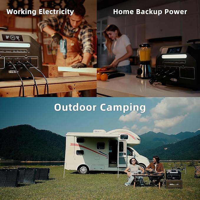 IEE 2400W Portable Power Station P2400, 2048Wh Solar Generator, 1800W AC Charging & 1000W Solar Charging, LiFePO4 Battery Power Station for Home Backup, Power Outage, Camping, RV, Emergencies