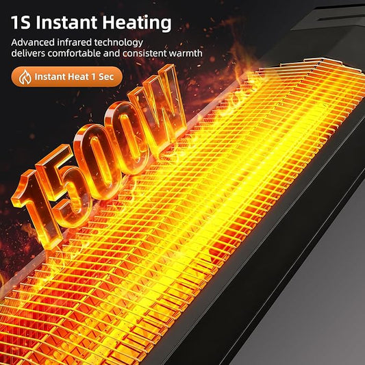 Outdoor Heaters for Patio, Electric Patio Heater with Remote, 12H Timer, IPX5 Waterproof, Tip-Over & Overheat Protection, Infrared Tower Space Heater for Indoor, Porch, Garage, Large Room