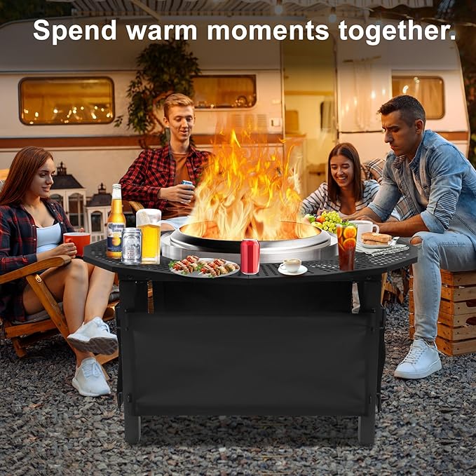 Fire Pit Bonfire Surround for Solo Stove Bonfire Ranger 2.0, Circular Safety Protection, Equipped with a Safety Support Frame to Prevent Direct Contact with The Ground