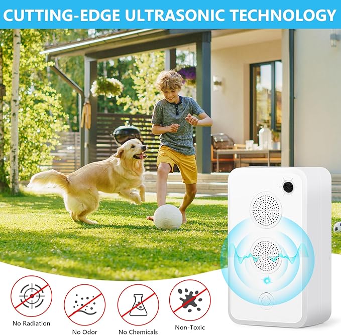2025 4 PCS Ultrasonic Bat Repellent - Keep Bats Away from Attic, Porch & House | Rechargeable Bat Deterrent for Indoor & Outdoor Use | Safe for Humans and Pets