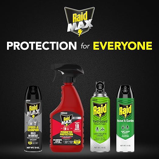 Raid Max Spider and Scorpion Killer, Kills Spiders, Scorpions, Roaches, Ants, Waterbugs, Earwigs, 12 Oz