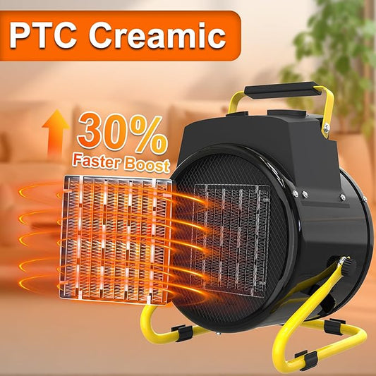 Outdoor Heater for Patio, 1500W Electric Garage Outdoor Heaters with 3 Modes, 3s Fast Heating, with Overheat Protection, Electric Space Heaters for Patio, Garage, Greenhouse, Office