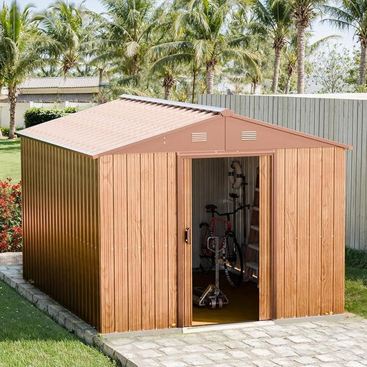 Outdoor Resin Storage Shed 5x4 FT Sheds Kit with Floor Window Lockable Door Included, Waterproof Outside Plastic Sheds for Backyard Garden Patio Lawn Tools