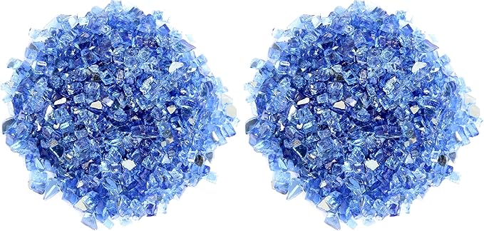 Hiland Reflective Fire Glass, 10 lb, Cobalt (Pack of 2)
