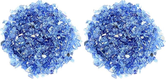 Hiland Reflective Fire Glass, 10 lb, Cobalt (Pack of 2)
