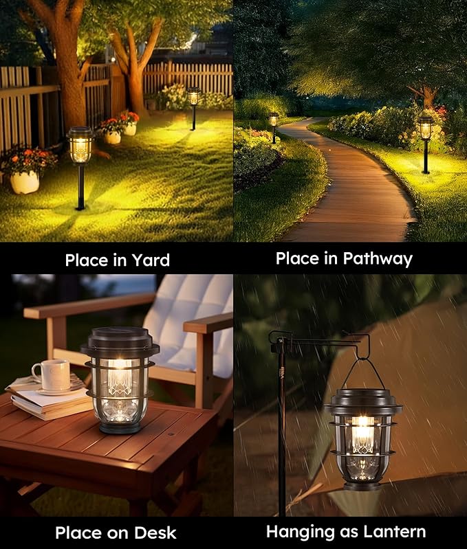 Solar Pathway Light, Bright Auto Garden Lights Decor - Durable Landscape Lighting for Lawn, Patio, Walkway, Driveway, Housewarming Gift Ideas