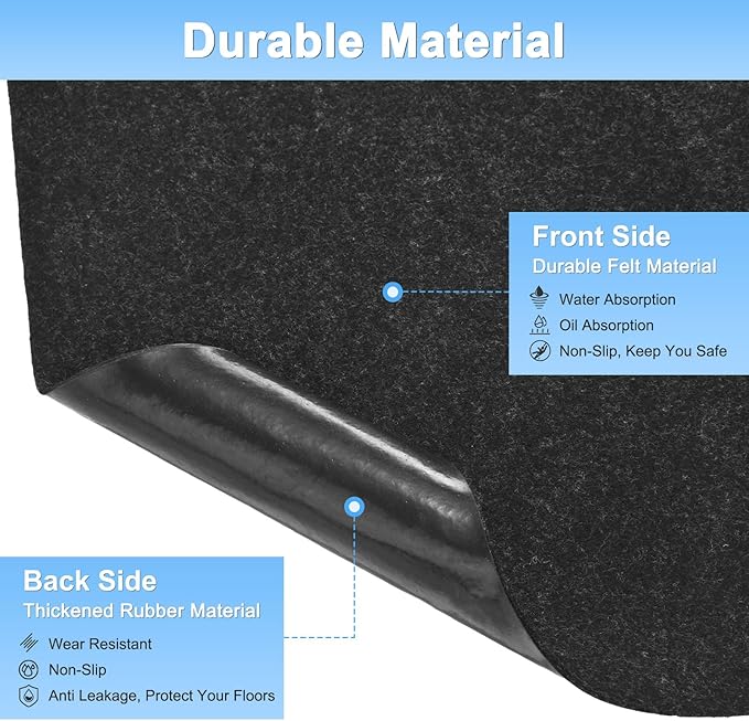 Outdoor Storage Shed Mat, 3 x 2.5 FT Garage Floor Mats with Reusable, Washable, Non Slip, Durable for Protects Garage Floors/Driveways/Entrance Doors/Deck [Gray]