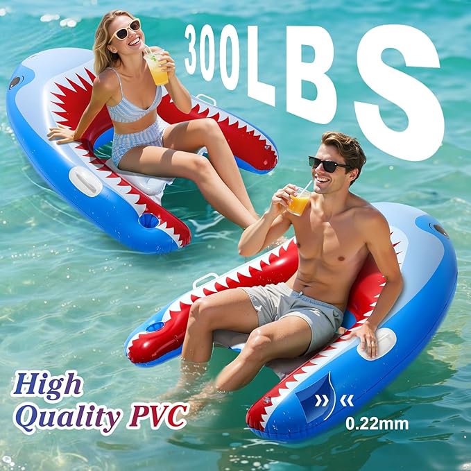 HeySplash Pool Lounger Float for Adult, Inflatable Pool Floats Bed Cooling Contour Lounger Rafts, Water Rafts for Lake, Outdoor Beach Pool Party
