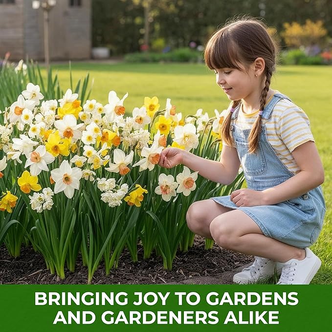 Dutch Bulbs Budget Fragrant Daffodil Bulbs Collection (25 Daffodil), Perennial and Hardy, Flower Bulb Mix from Holland for Garden and Pot, 6-7 Varieties (no Seeds, not Artificial)