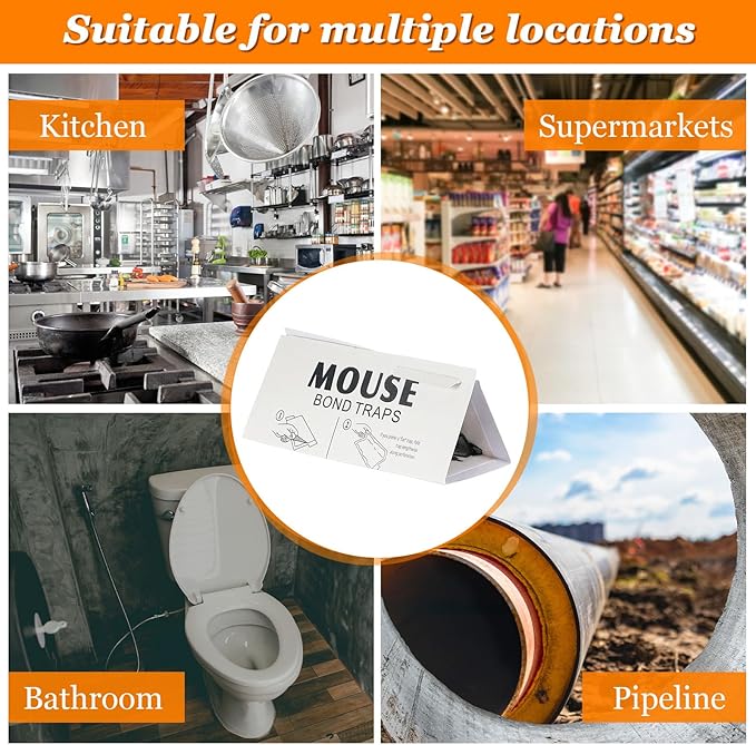 Qualirey 150 Pack Traps for Mouses Rats Rodents Snake Bugs Mice Sticky Traps Pads Indoor Bulk Non-Toxic Adhesive Glue Boards