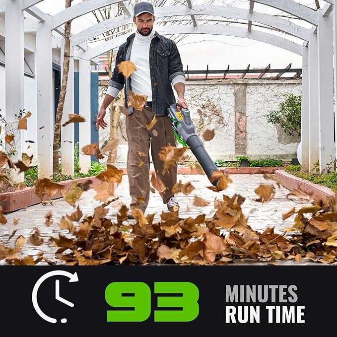 NovorikX Leaf Blower, 60-Volt 810 CFM Brushless Electric Cordless Leaf Blower, 2.5Ah Battery and Charger, Lightweight Leaf Blowers for Patio Care