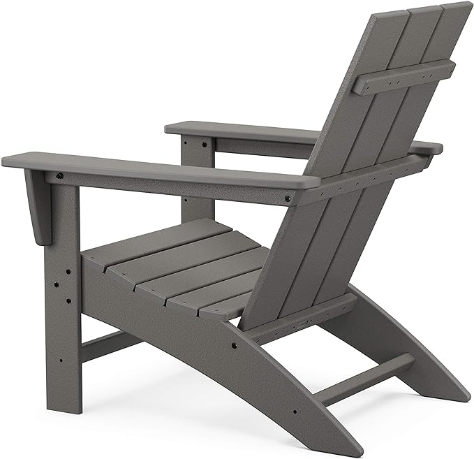 POLYWOOD AD420SR Modern Adirondack Chair, Sunset Red, Durable High Density Polyethylene Construction, Easy Assembly, Waterproof, Comfortable Contoured Seat