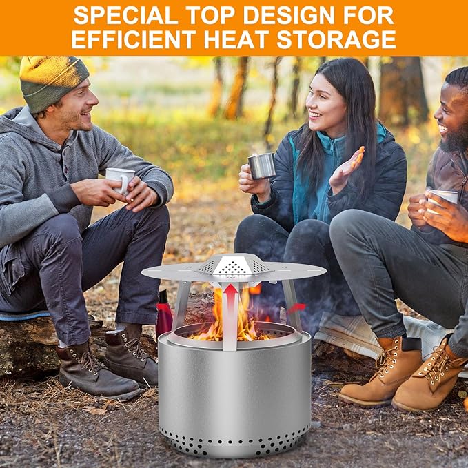 Heat Deflector for Solo Stove Bonfire 19.5" Accessories, Portable Heat Diffuser for Solo Stove Bonfire 2.0 for Firepit Captures & Redirects Warmth, 304 Stainless Steel Diffuser with Carrying Handle