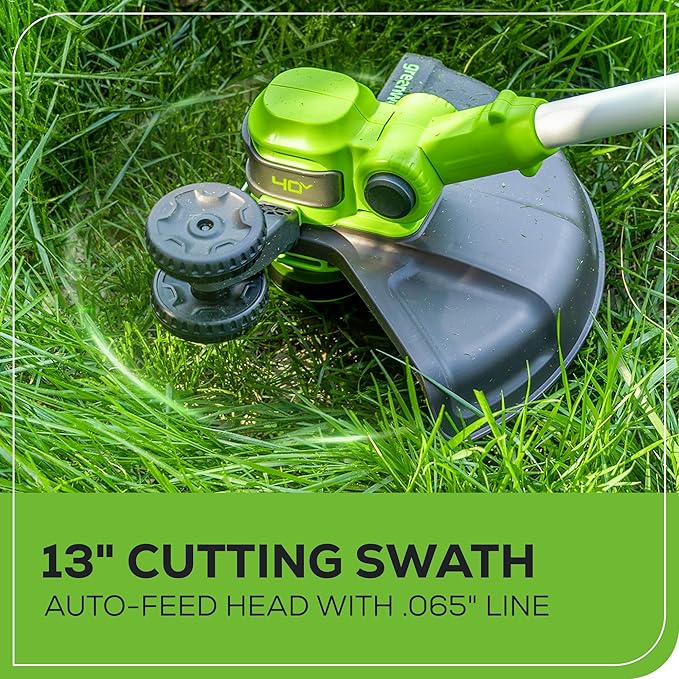 Greenworks 40V 16" Brushless Cordless (Push) Lawn Mower + Blower (350 CFM) + 13" String Trimmer (Bonus Spools), 4.0Ah + 2.0Ah Battery and Charger Included (75+ Compatible Tools)