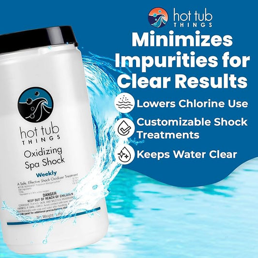 Oxidizing Spa Shock, Clears Cloudy Water, Eliminates Odors, Improves Freshness, Prevents Organic Residue Buildup, Water Treatment for Swimming Pools, Home Spas, & Hot Tubs, 5 lbs