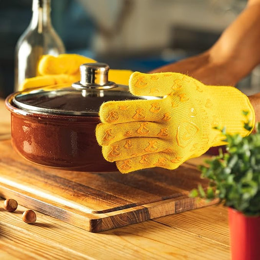 Grill Armor Oven Gloves – 932°F Heat, Fire & Cut Resistant Mitts for BBQ, Grill, Cooking, Grilling, Baking, Smoker & Fire Pit