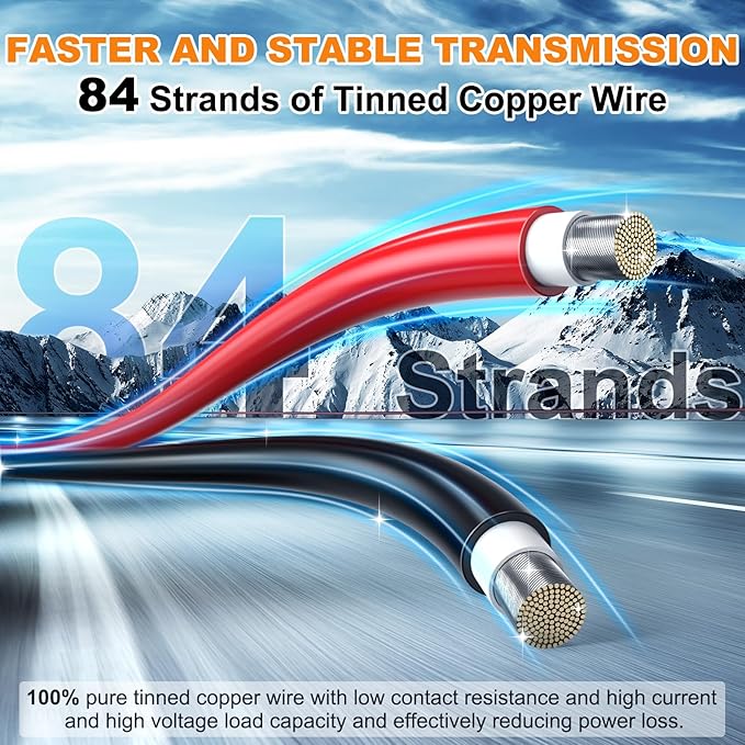 Oududianzi 2x100 Feet Solar Panel Wire, 10AWG Solar Wire Tinned Copper PV Cable for Outdoor Automotive RV Solar Panels Boat Marine