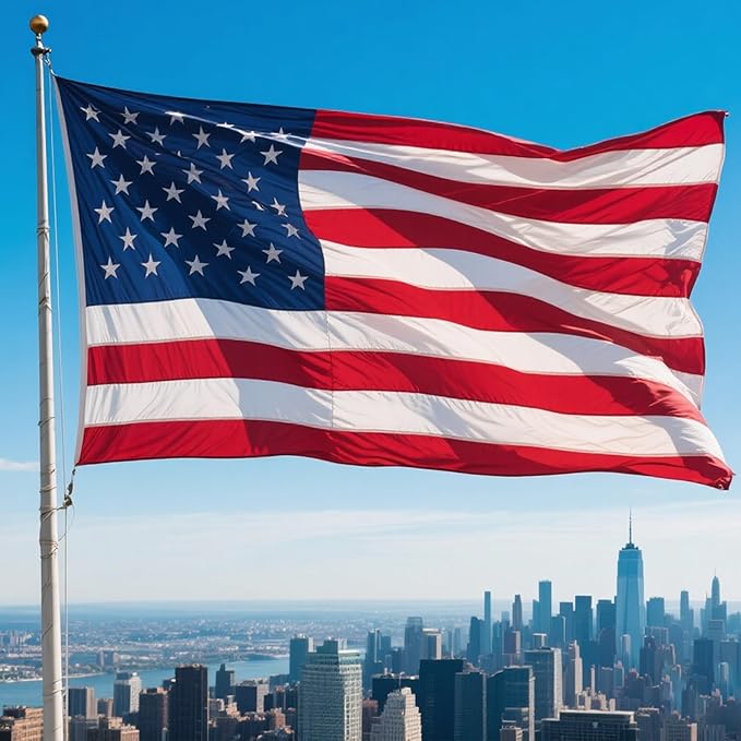 American flag 3x5 FT for Outside, Heavy Duty Polyester Nylon USA Flag Outdoor with Embroidered Stars, Sewn Stripes, US Flag with Brass Grommets for Indoor, Outdoor, All Weather