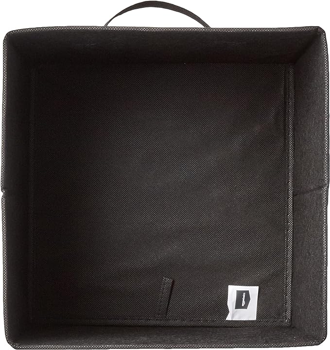 Amazon Basics Collapsible Fabric Storage Cube Bins Organizer with Handles, Sturdy, Black, 13-x-13-x-13-inch, Pack of 6