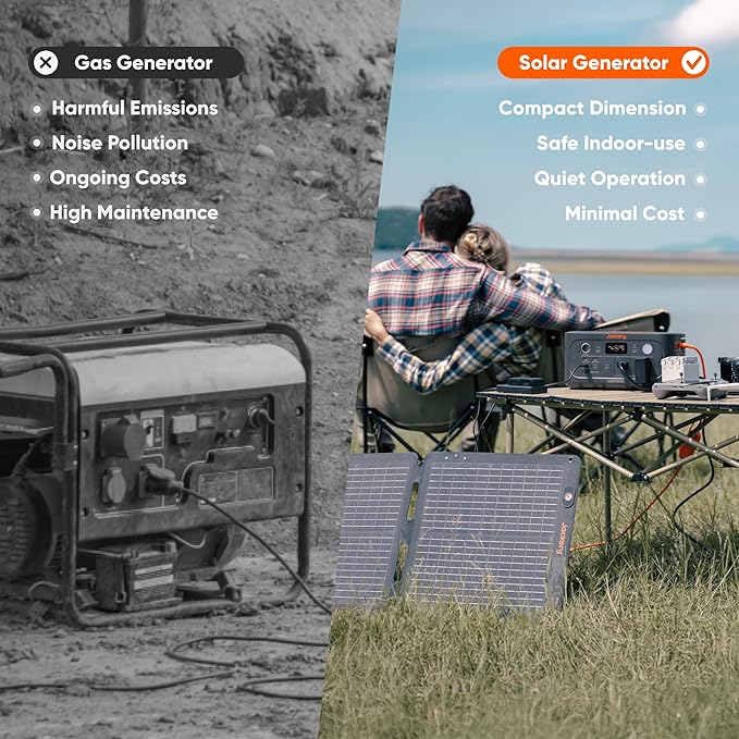 Jackery Explorer 500 v2 Solar Generator and 100W Solar Panel, 512Wh LiFePO4 Battery, 500W AC/1000W Peak, Solar Generator for Camping, Outdoors, and Power Outages