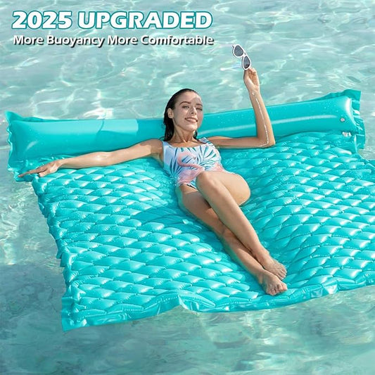 Jasonwell Floating Mat Pool Floats - Giant Inflatable Pool Float Lake Raft Lounge Floating Water Mat for Swimming Pool Floatie Lounger Beach Pool Party Toy for Adults & Kids