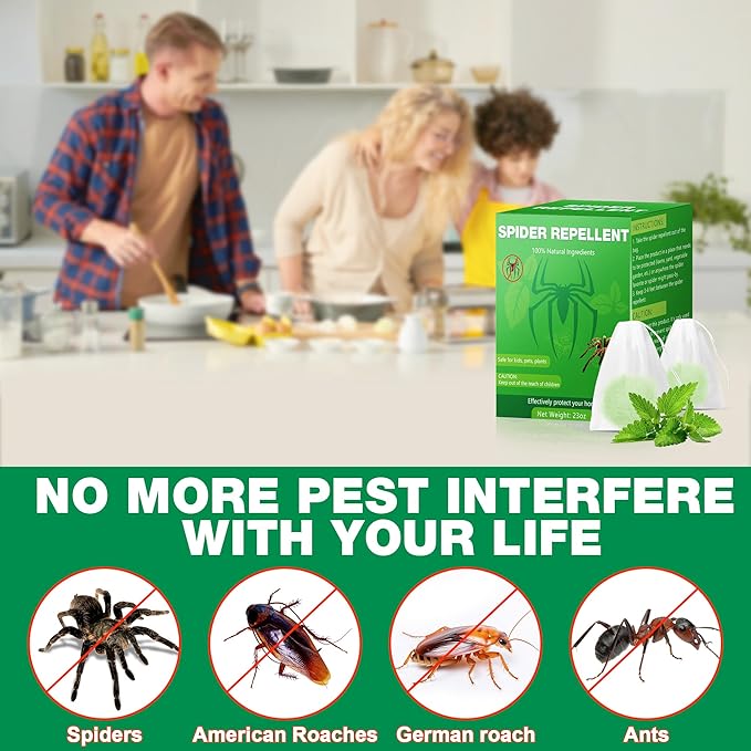 Peppermint Oil Spider Repellent - 24 Pack Spider Repellent Balls for House Garage to Get Rid of Spiders Outdoor Indoor, Deterrent for Roaches, Ants, Bugs, Spider, Keep Pest Out Safe for Humans & Pets