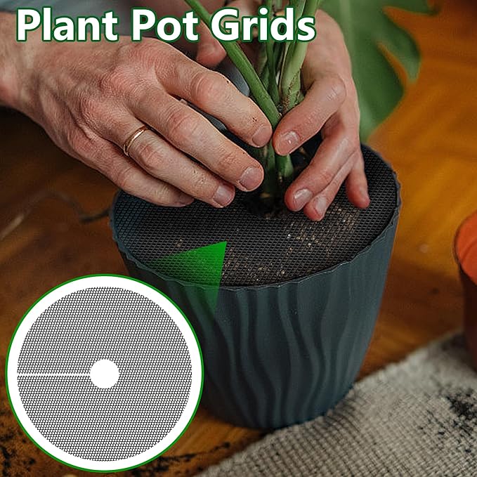 Adnee 6 Pcs 11.8 Inch Plant Pot Grids-Cuttable Plant Pot Soil Covers Protectors from Animals-Indoor Plant Pot Soil Guard for Outdoor Garden Plant Protection