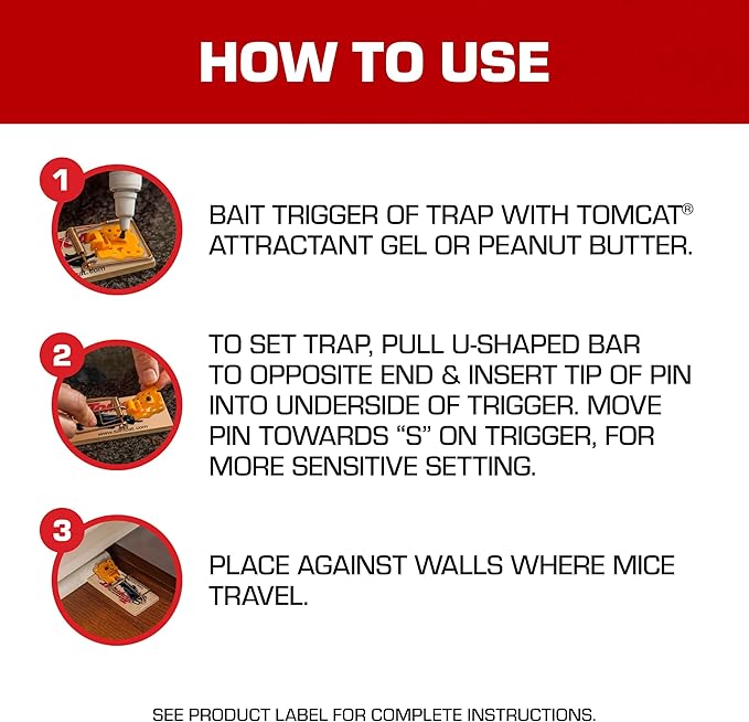 Tomcat Mouse Traps (Wooden), Inexpensive, Effective Way to Catch Mice in the Home, 2 Traps