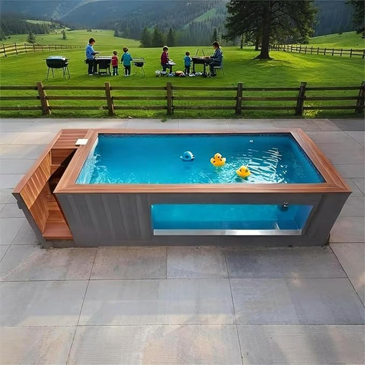 Customizable Portable Shipping Container Swimming Pools Outdoor Modern Swimming Pool for Adults Above-Ground Endless Prefab Pool for Home Backyard Parties, Villa Outdoors & Family Entertainment