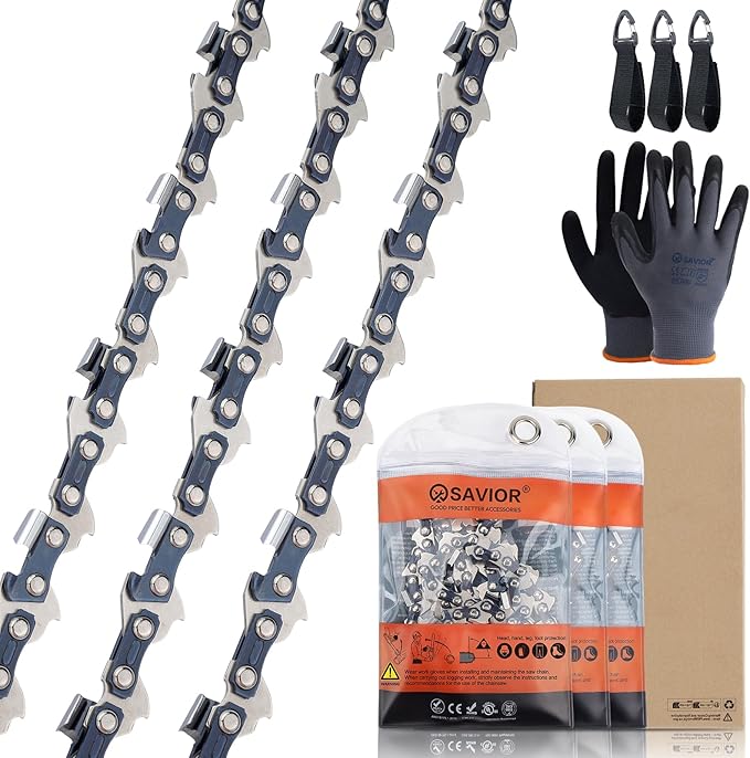 Savior 3Pcs 14 Inch Chainsaw Chain 3/8" LP Pitch .043" Gauge 52 Drive Links for EGO CS1400 CS1401 Makita XCU03 XCU04 XCU08 KOBALT KCS 4040-06 Worx WG384.9 for Makita E-00228, R52